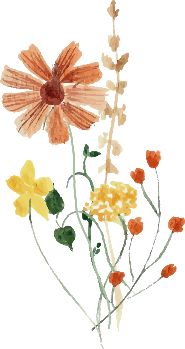 Watercolor Wildflower Arrangement